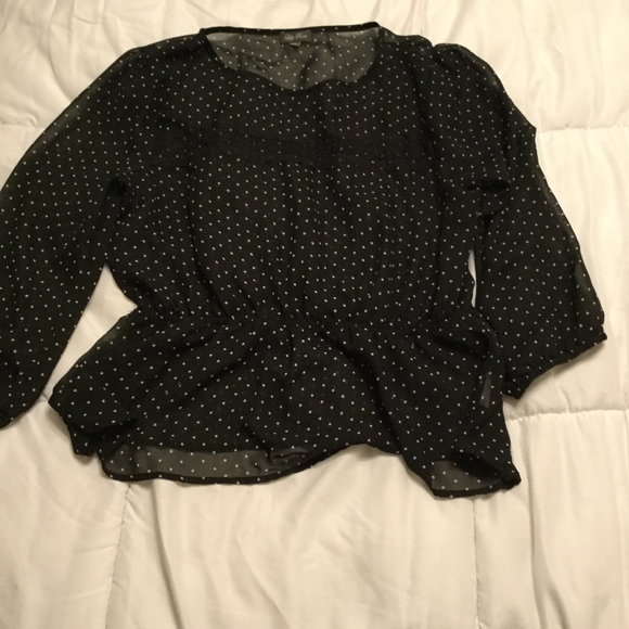 Sheer polka dot black top - Picture 1 of 2